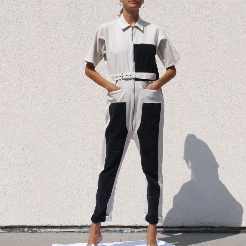 *SOLD* Rachel Comey Handy Jumpsuit Dirty White Washed Black Size 6